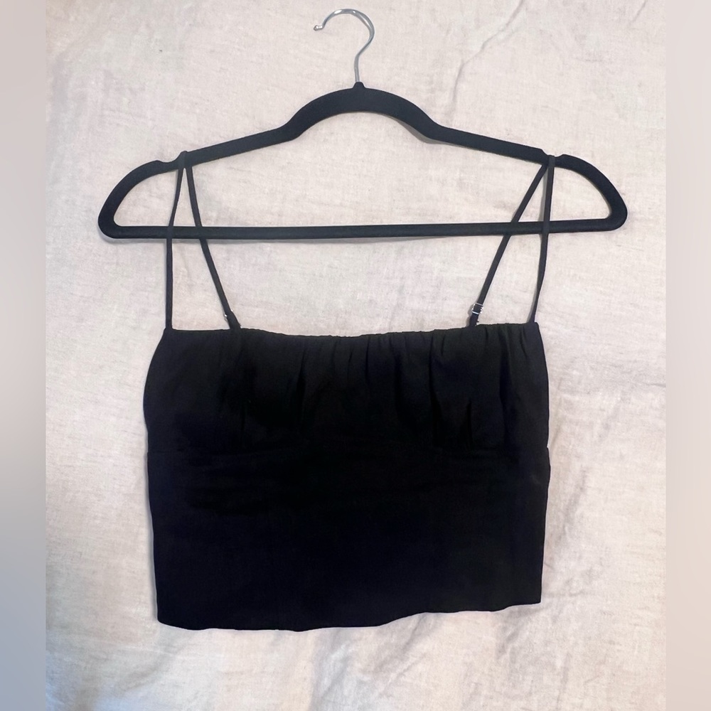 Zara black cropped top